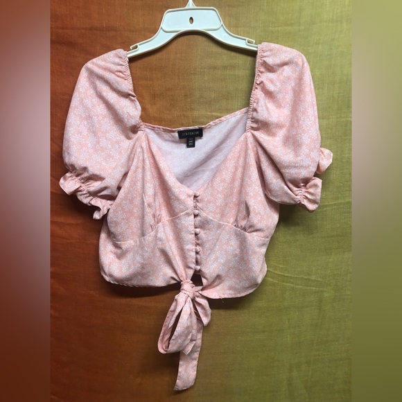 QED London soft floral cropped off the shoulder bustier top - Picture 4 of 6